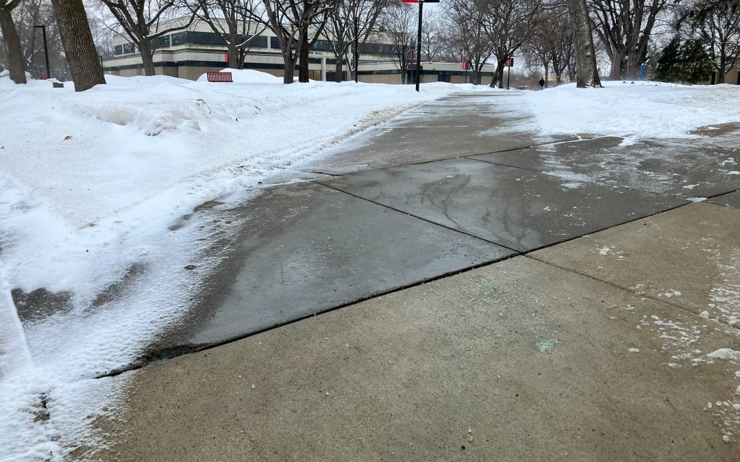 Icy Conditions Cause Students to Slip and Fall